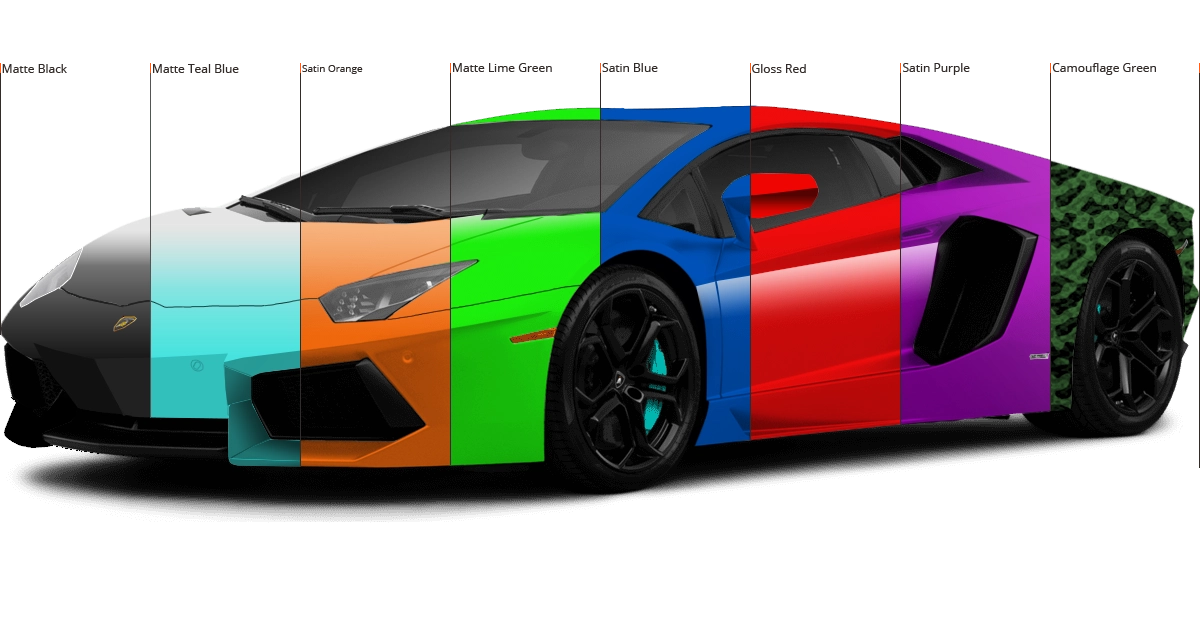 Avery Dennison car wrap colour options visualisation